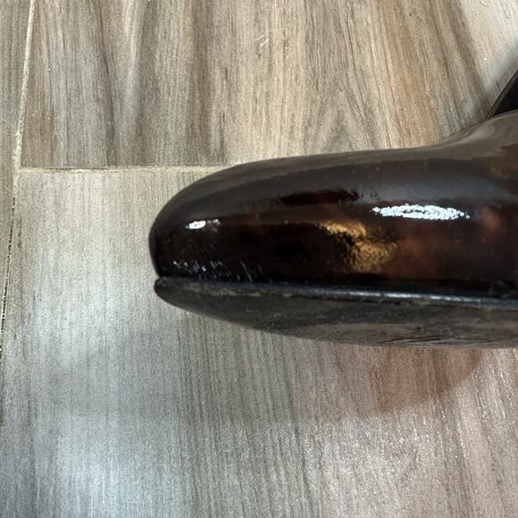 Stuart Weitzman Pumps tortoise Patent Leather 7.5 Cognac Tartuga Pointed Toe - Picture 10 of 10